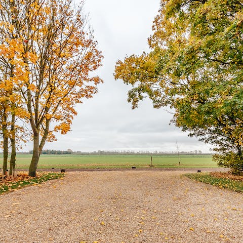 Stroll through the lush countryside and head to the River Great Ouse, one minute away