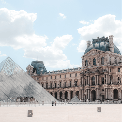 Spend an afternoon at the Louvre, a thirteen-minute walk away