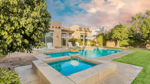 Cool off in the pool or wind down in the hot tub