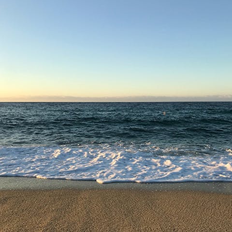 Walk to Meta beach for a splash in the sea