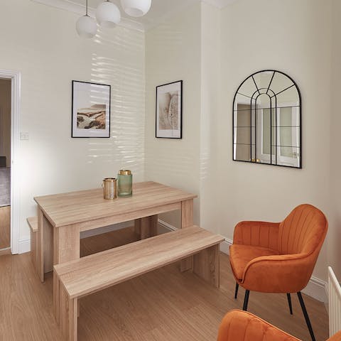 Serve up some fish and chips at the dining area