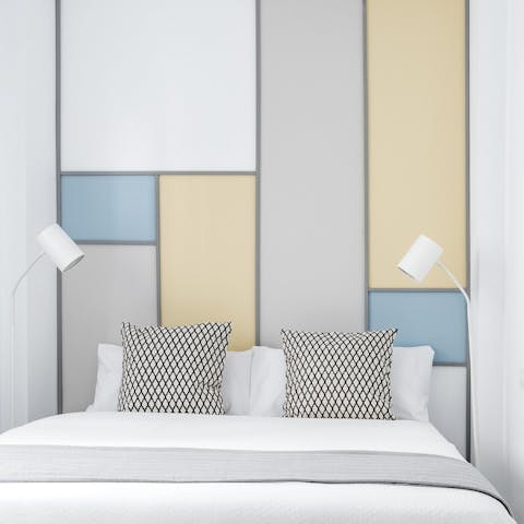 Wake up to soothing pastel tones in your minimalist bedroom