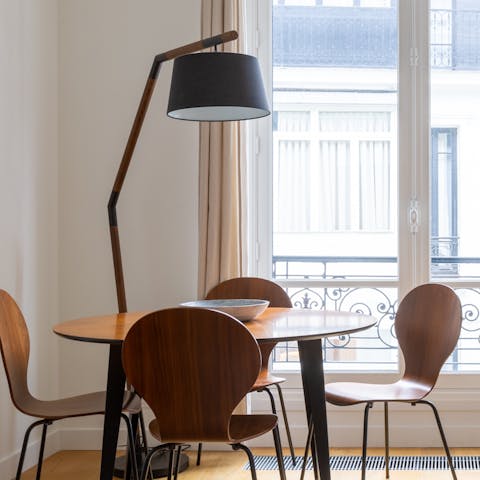 Stylish dining space with Scandi curves