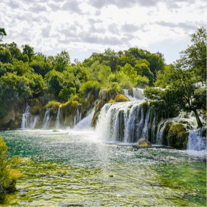 Head to the nearby waterfalls of Krka National Park