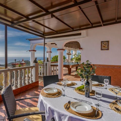 Enjoy a delicious home-cooked meal outside on the patio
