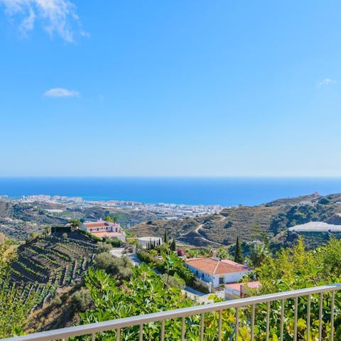 Admire the beautiful views across the Andalusian countryside towards the sea
