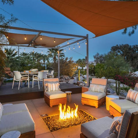 Gather around the fire pit for games and drinks