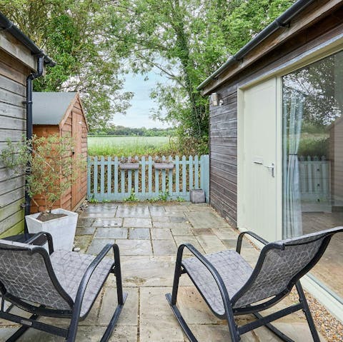 Take in the tranquil views over the fields