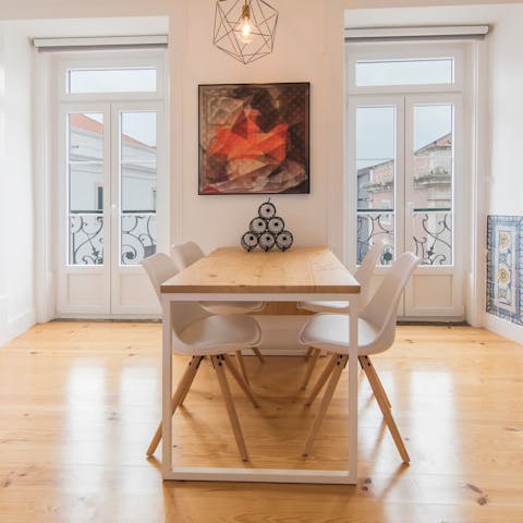 Perch by the Juliet balconies with an evening glass of Portuguese wine