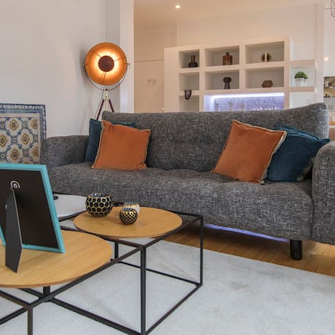 Kick back and relax in the cosy and stylish living area