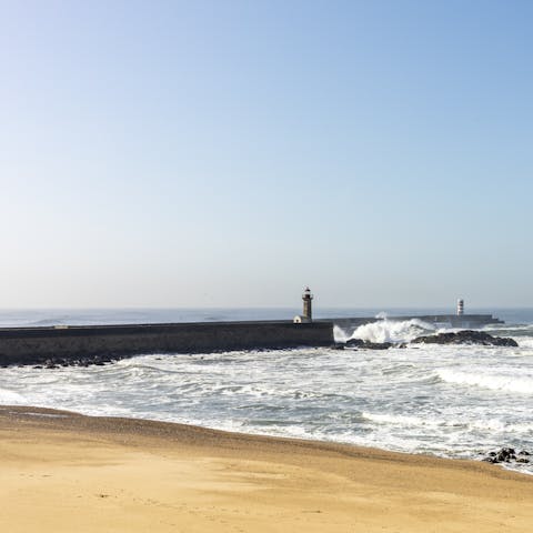 Stroll along Carneiro Beach, a two-minute walk from your building