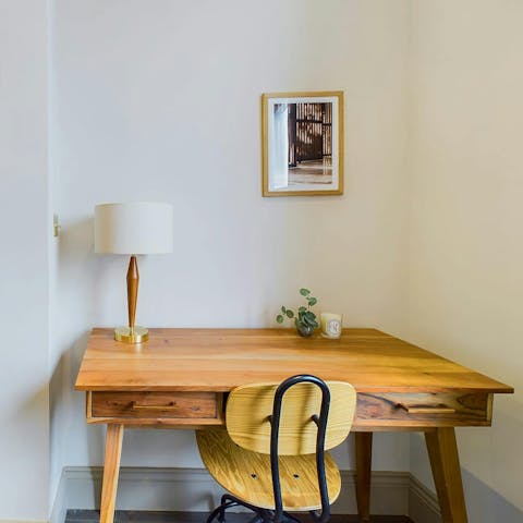 Get some work done at the desk in the living area