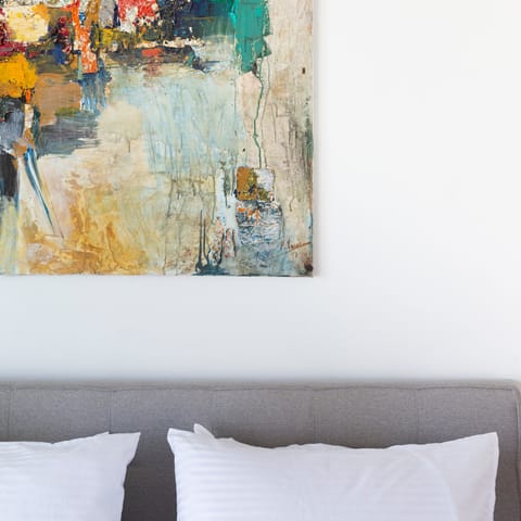 The abstract artworks