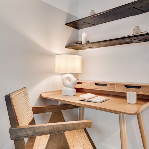 Get some work done at the desk in the living area