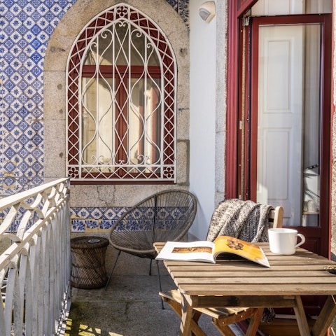 While away sunny evenings on the pretty balcony, admiring the views as the day fades away