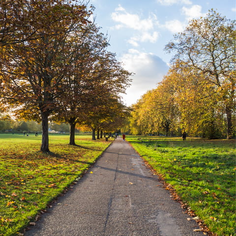 Take a stroll through Hyde Park, just a five-minute walk away