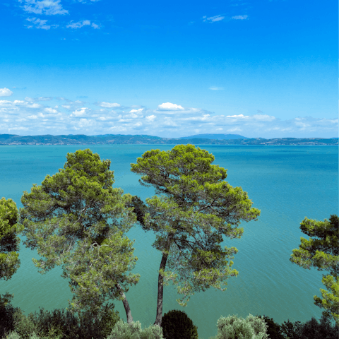 Enjoy life beside lovely Lake Trasimeno, which you can see from the villa