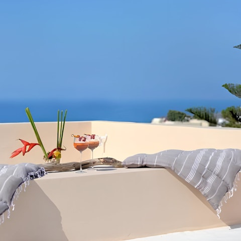Enjoy a cocktail on the private terrace with a view