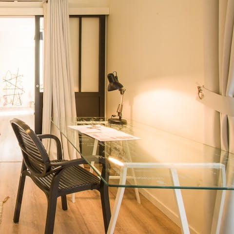 Work from home in the third bedroom during your stay