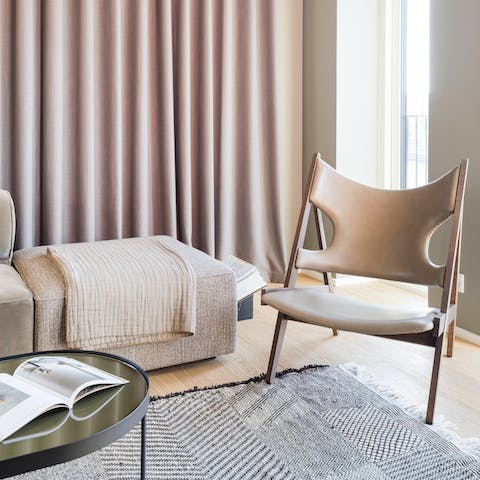 Appreciate the impeccable Danish design furniture everywhere you look