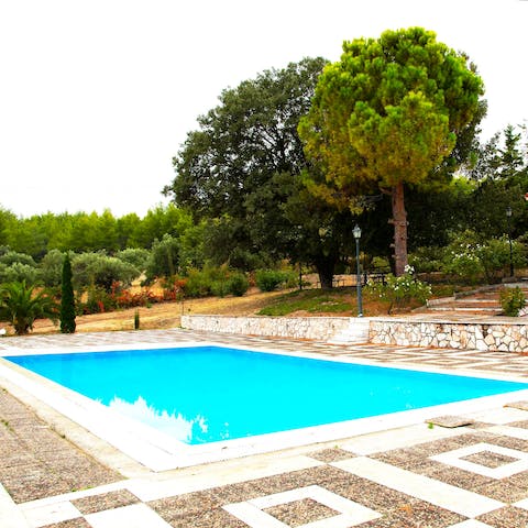 Escape the Greek heat in the private pool, with some laps or a refreshing float