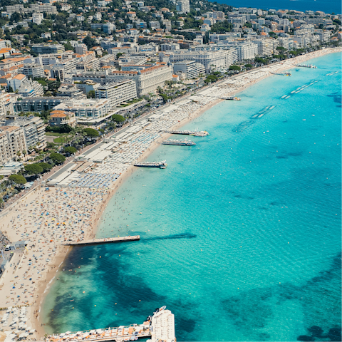 Wander down to the beach for a sea swim, less than a fifteen-minute walk away