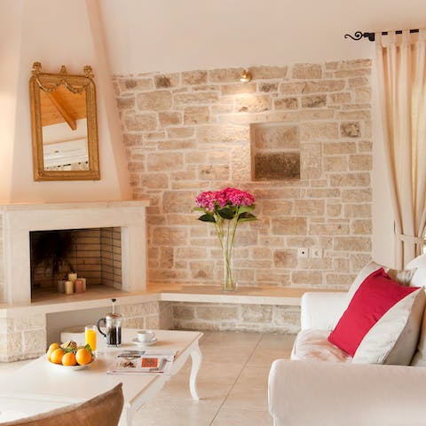 Start the day curled up with morning coffees in the light-filled living space