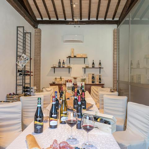 Enjoy an afternoon of wine tasting in the owner’s adjacent wine cellar – it would be rude not to