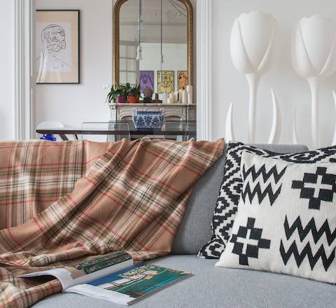 The inviting living room sofa