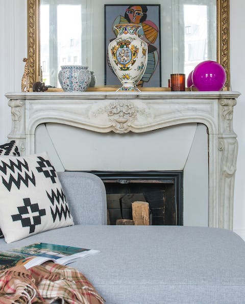 Beautifully ornate fireplaces