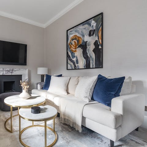Settle in among the cushions and relax after a busy day