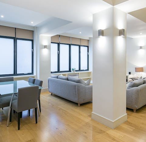An open-plan living space