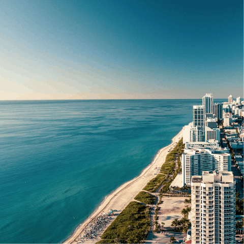 Stay in Miami and visit one of its iconic beaches, a short walk away