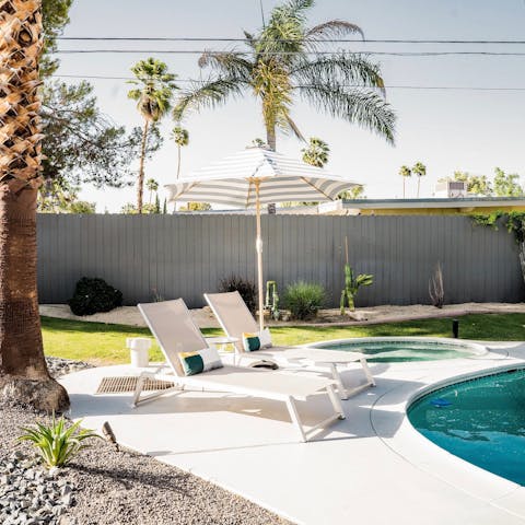 Work on a golden tan by the pool