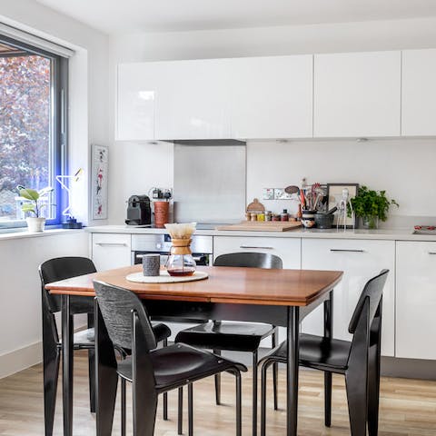 light-filled dining space