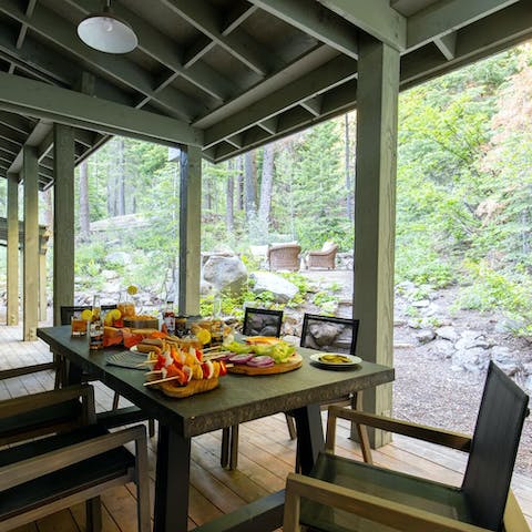 Feast on the sheltered veranda