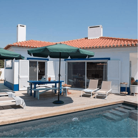 Top up your tan by the inviting private pool