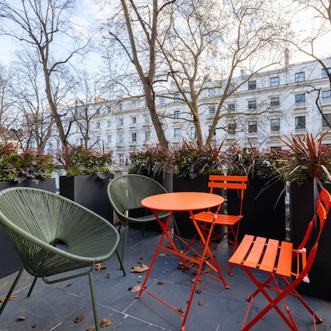 Sit out on the terrace and share an evening tipple