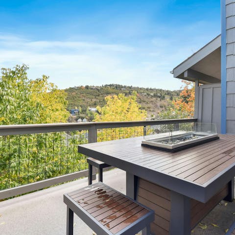 Admire the mountain view from the private terrace