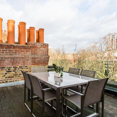 Dine alfresco out on the charming sun terrace