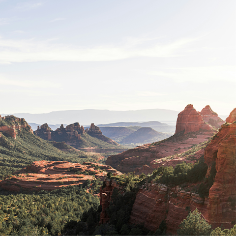Enjoy a hike along Thunder Mountain Trailhead, a five-minute drive away