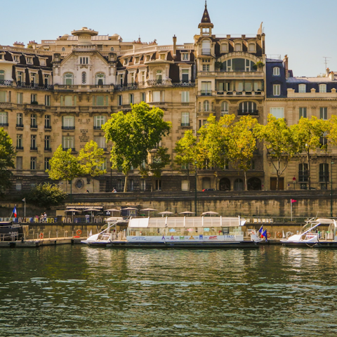 Have a sunset stroll along the nearby River Seine
