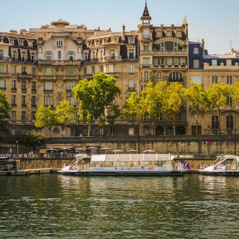 Have a sunset stroll along the nearby River Seine