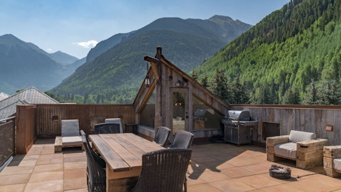 Head up to the private roof deck for stunning mountain views