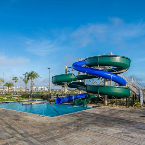 Head to the communal pool for family fun and games