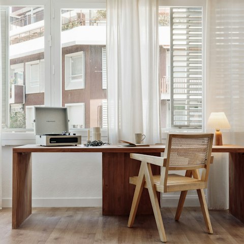 Settle at the desk for a spot of remote working