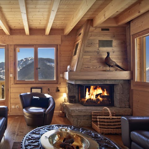 Spend blissful evenings relaxing by the fire