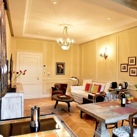 Enjoy the home's unique features and antique furnishings