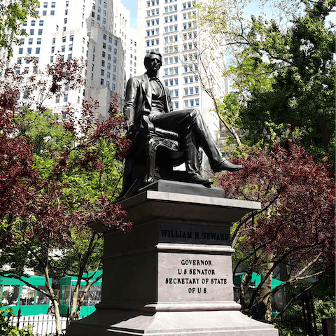 Make the three-minute walk to Madison Square Park and lie back on the grass