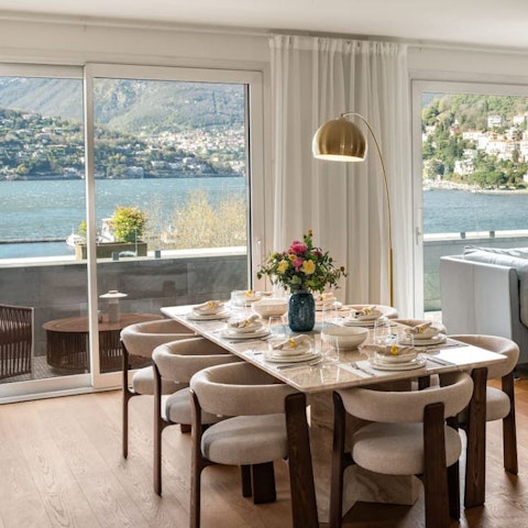 Gather around the stylish dining table to enjoy delicious meals